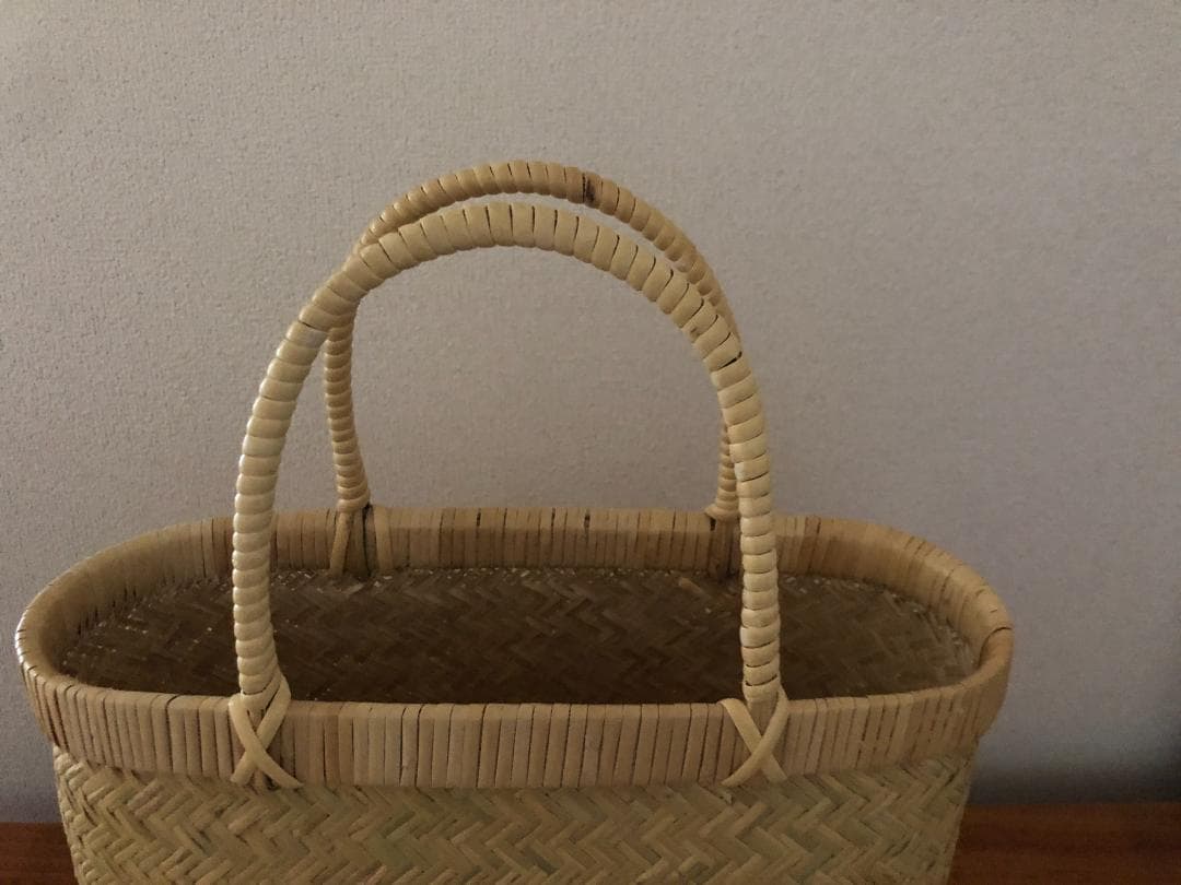 最終値下げ！新品♪　鳥越竹細工　おしゃれバッグ　手提げかご
