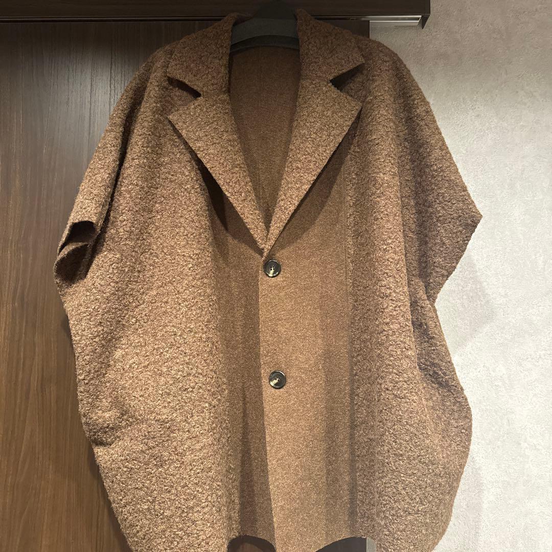 本日最終価格　金額戻ります　今期　ブラウンシニカルリバーシブルポンチョコート