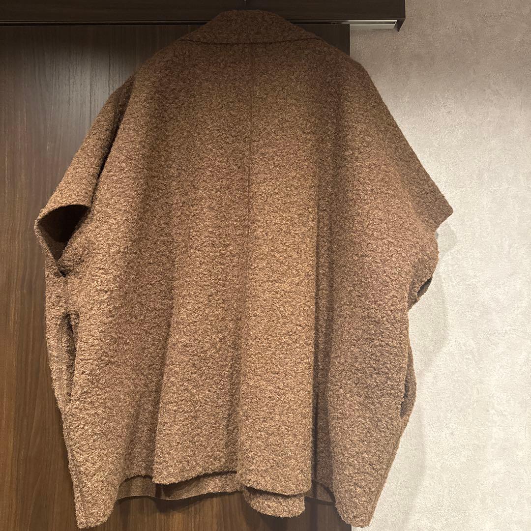 本日最終価格　金額戻ります　今期　ブラウンシニカルリバーシブルポンチョコート