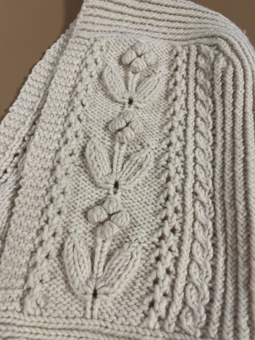 S*y様 yuki fujisawaアイボリー ケーブル編み フード付きスカーフ