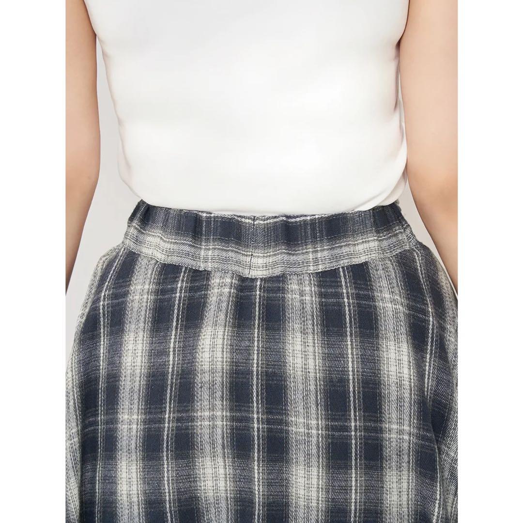 新品タグ付き ダーリッチ レイヤードチェックショートパンツ ネイビー