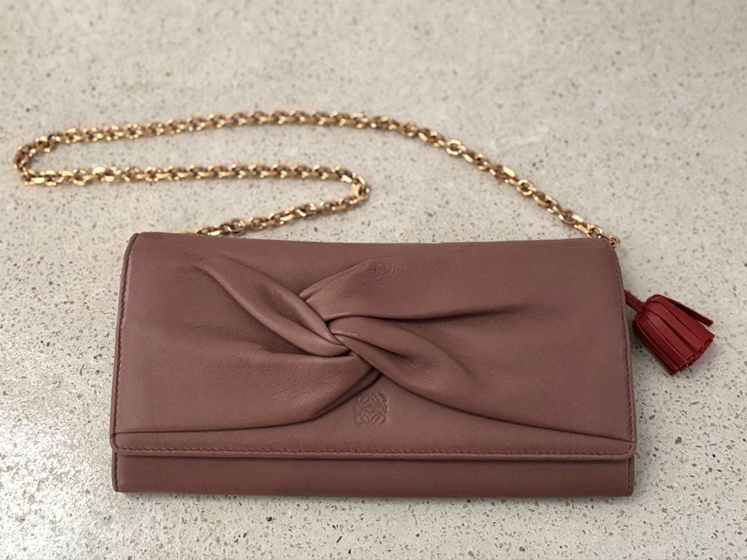 LOEWE ロエベ ノット レザー チェーンウォレット 長財布