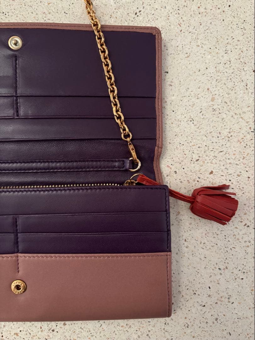 LOEWE ロエベ ノット レザー チェーンウォレット 長財布