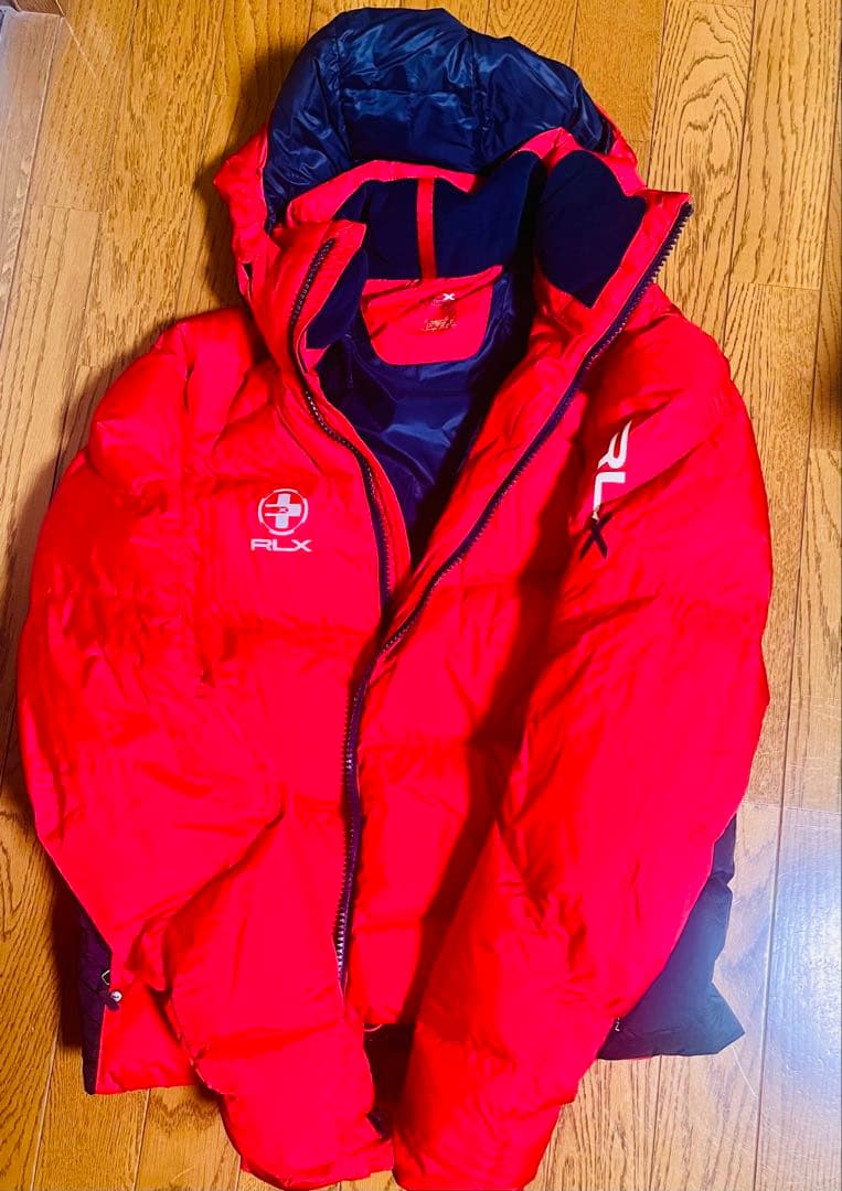 ラルフローレン　RLX フード付きダウンジャケット 赤