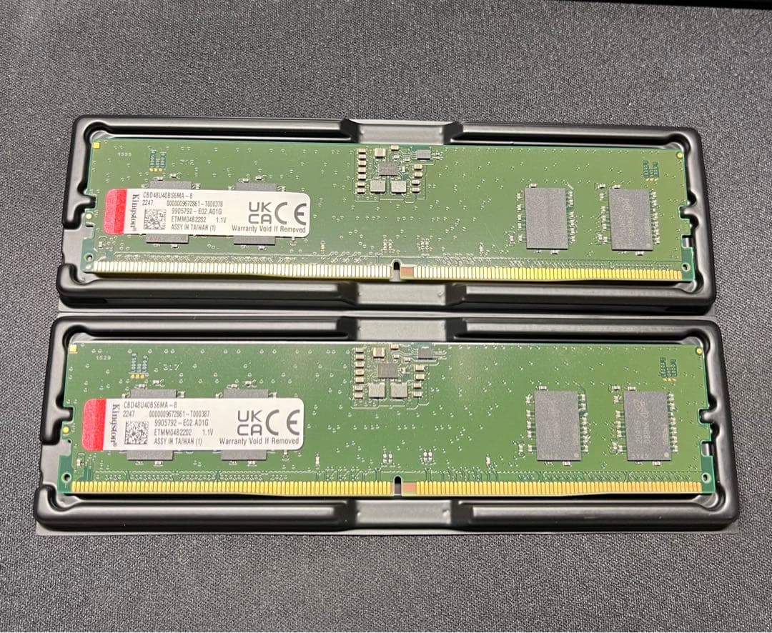 Kingston DDR5 8GBメモリ 2枚セット　合計16GB