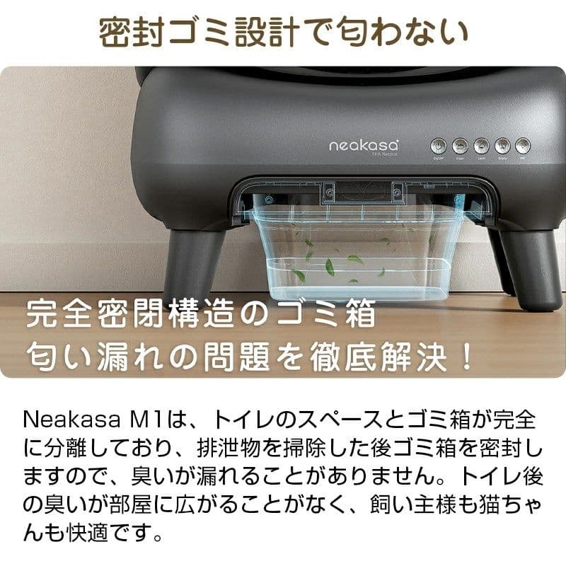 【M1 PLUS】 Neakasa 全自動猫トイレ ホワイト 猫砂取りマット付き