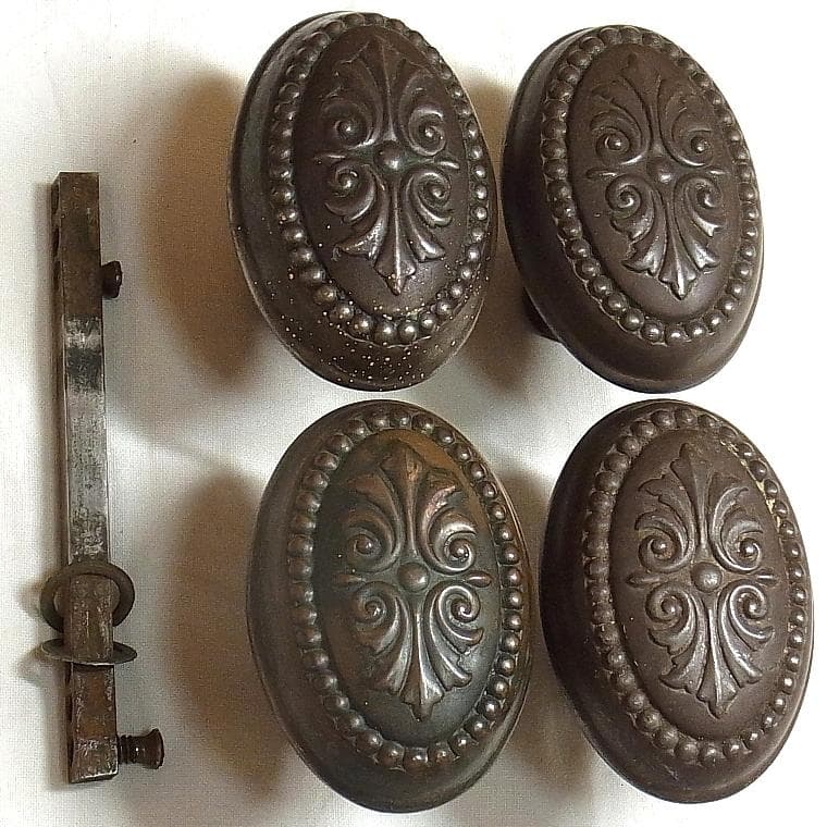 アンティーク １９３０年代 ドアノブ 4個 アメリカ製 ヴィクトリアン USA