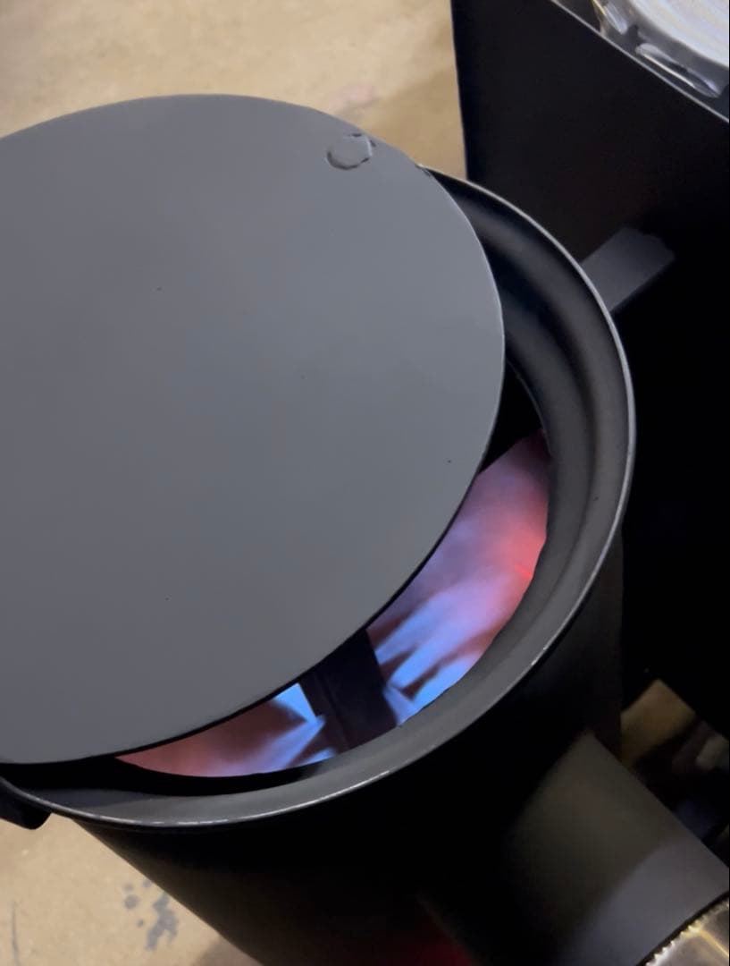 鍛冶工のプロが製作 廃油 ストーブ 送料無料 スライド蓋 キャスターロック付