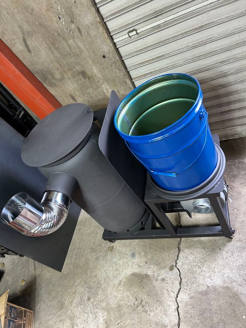 鍛冶工のプロが製作 廃油 ストーブ 送料無料 スライド蓋 キャスターロック付