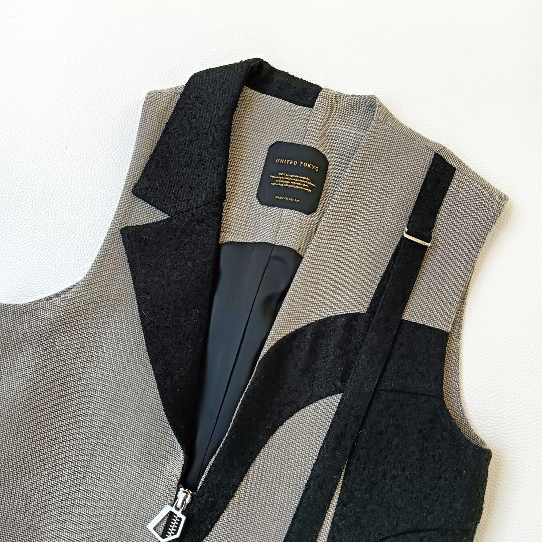 良品✨《ユナイテッドトウキョウ》コレットカーブプリーツワンピース アシメ ロング