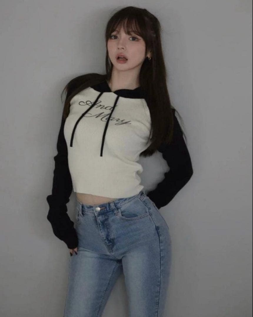 andmary Letter mary logo tops ブラック