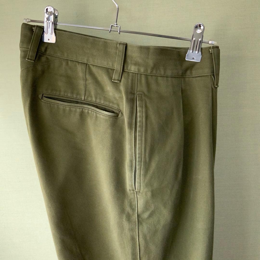 Barnstormerバーンストーマー2インプリーツスラックスMカーキ日本製