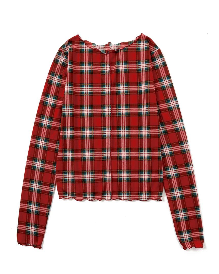 POPPY 赤チェクラウンドトップス あさぎーにょ カットソー ポピー 新品