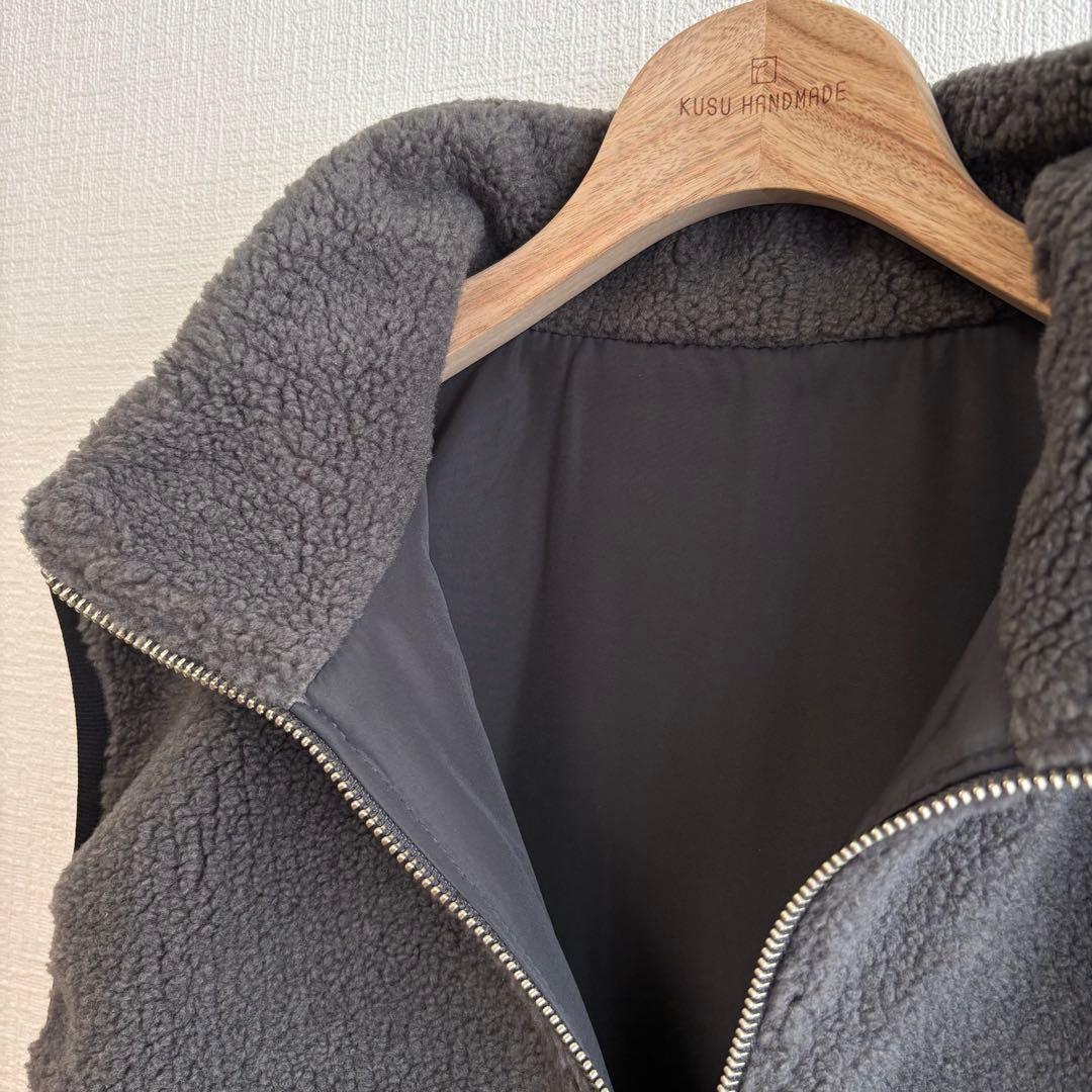 SLOBE IENA スローブイエナ ボアスタンドベスト グレー