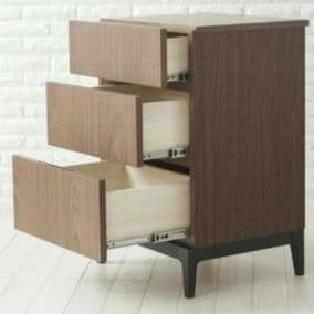 エルヴェ ブラウン 浅引き出し3段チェスト