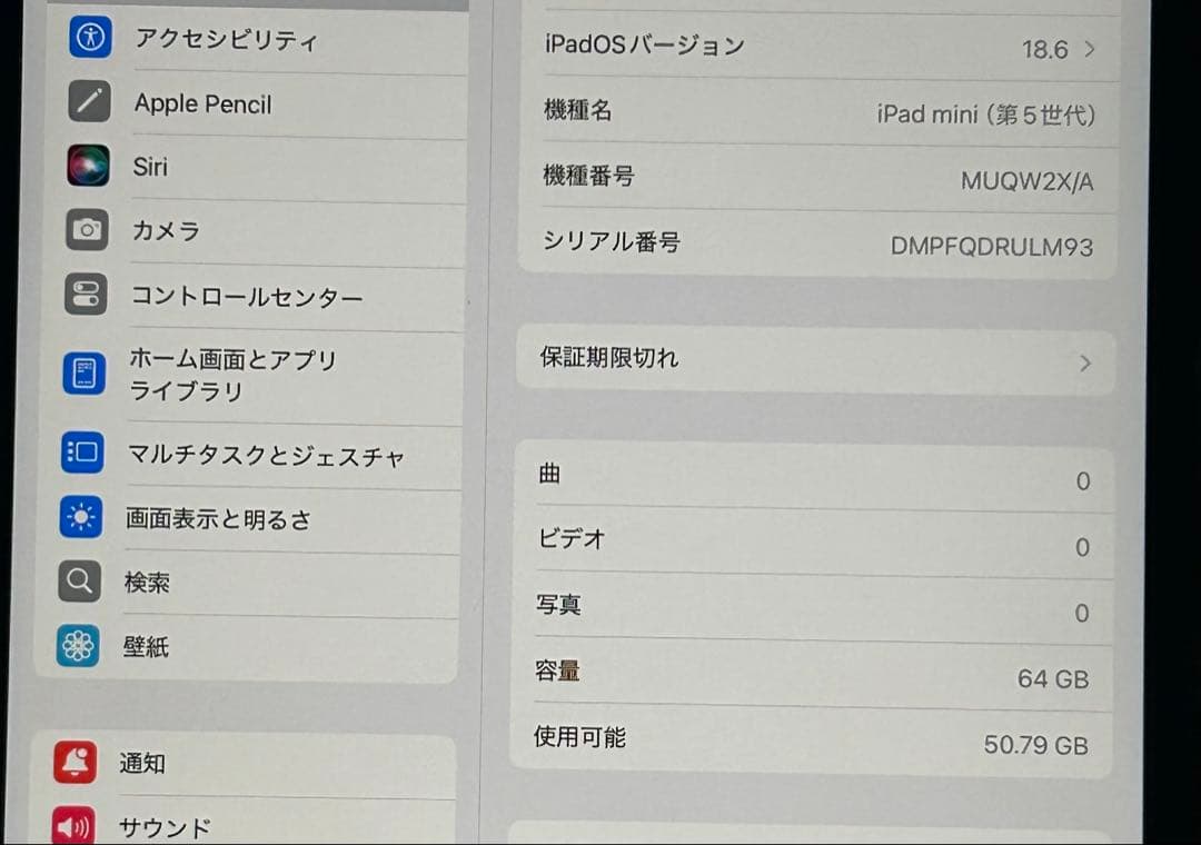 iPad mini 5 64G WiFi本体