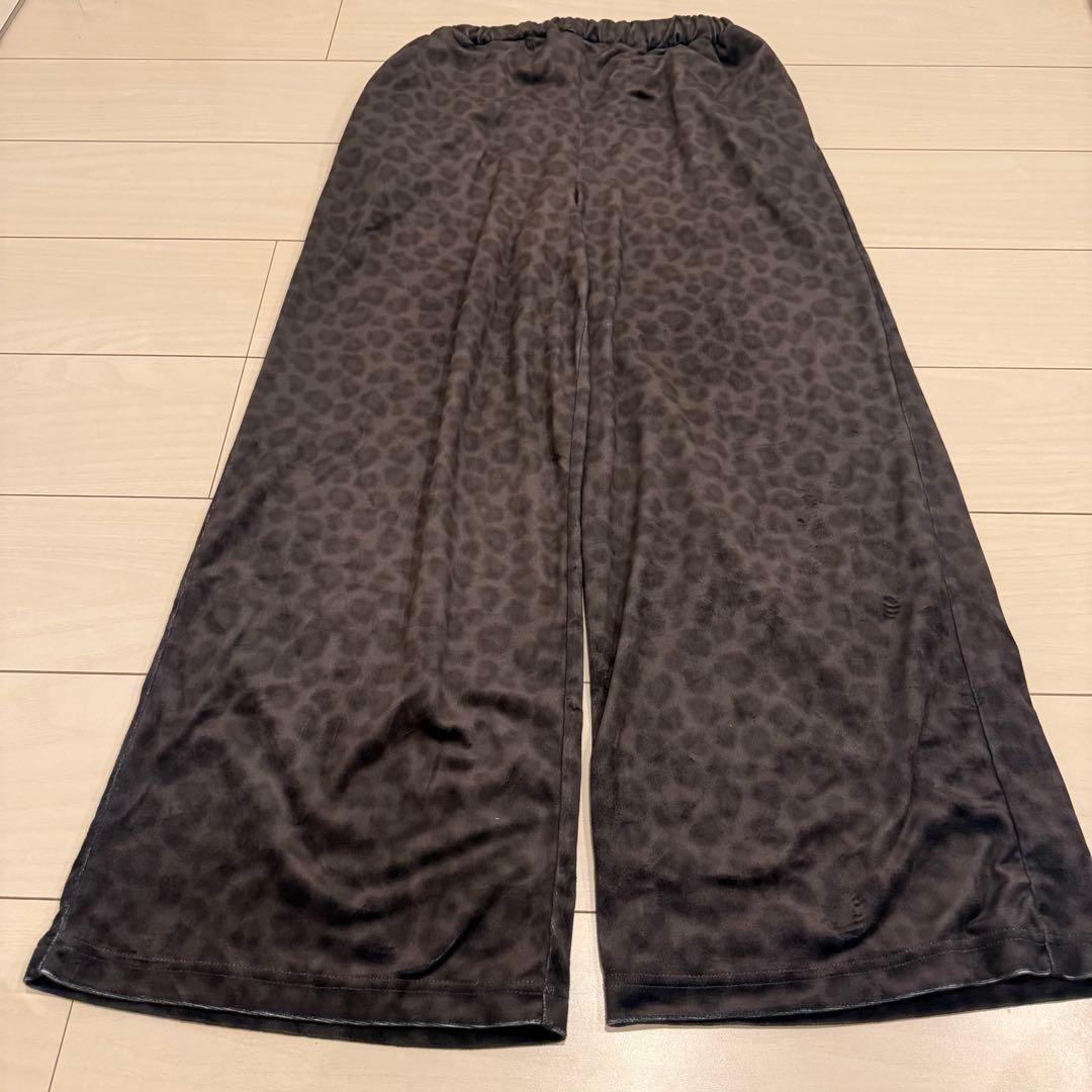 ジーナシス【MIKU企画】リラックスベロアパンツ レオパード