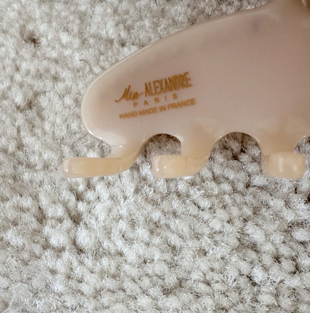 アレクサンドル ドゥ パリ クリップ　スワロフスキー ヘアクリップ ベージュ M