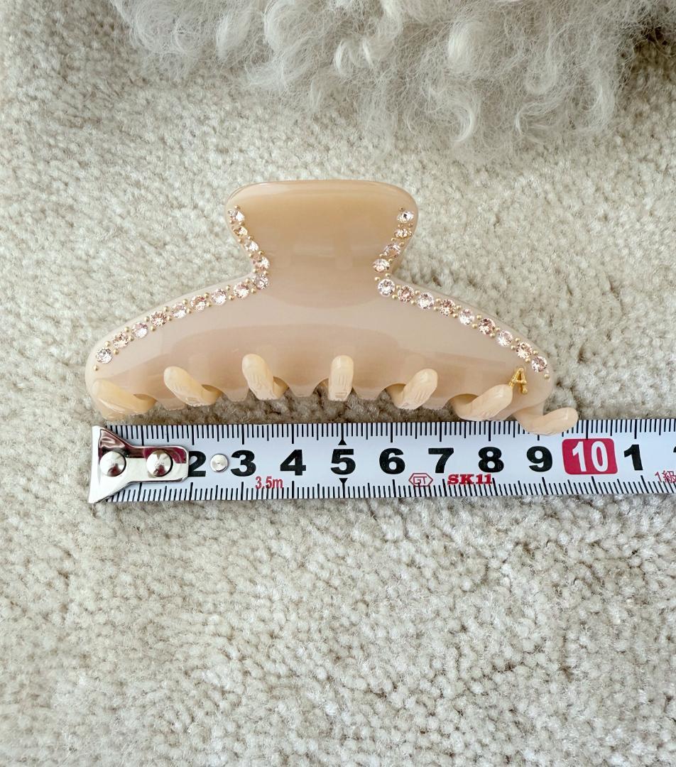 アレクサンドル ドゥ パリ クリップ　スワロフスキー ヘアクリップ ベージュ M