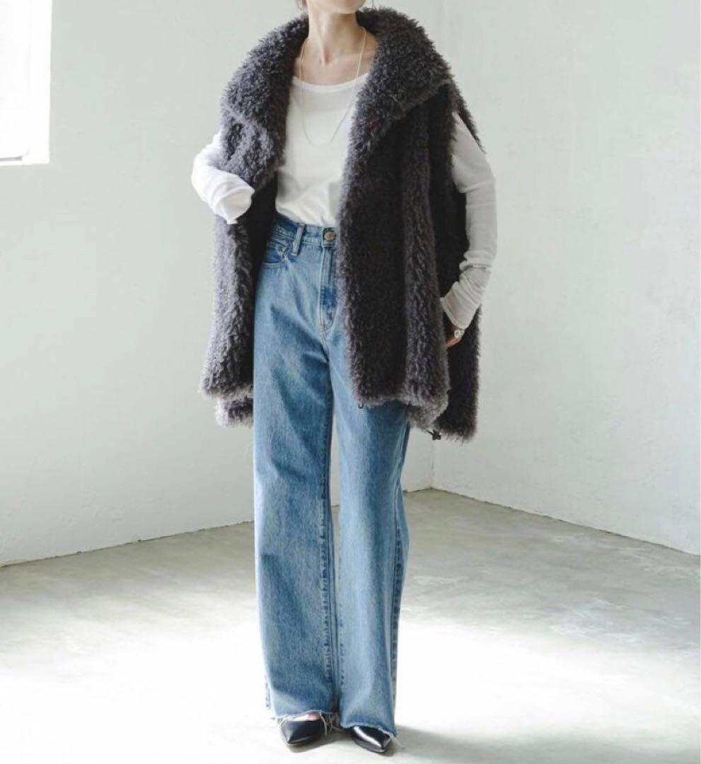 コグザビッグスモーク KRISTEN VEST ファーベスト グレー NOBLE