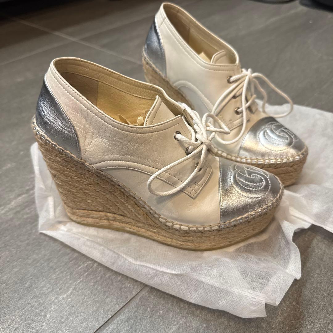 美品　GUCCI　エスパドリーユ　マーモント　レザー　35 1/2