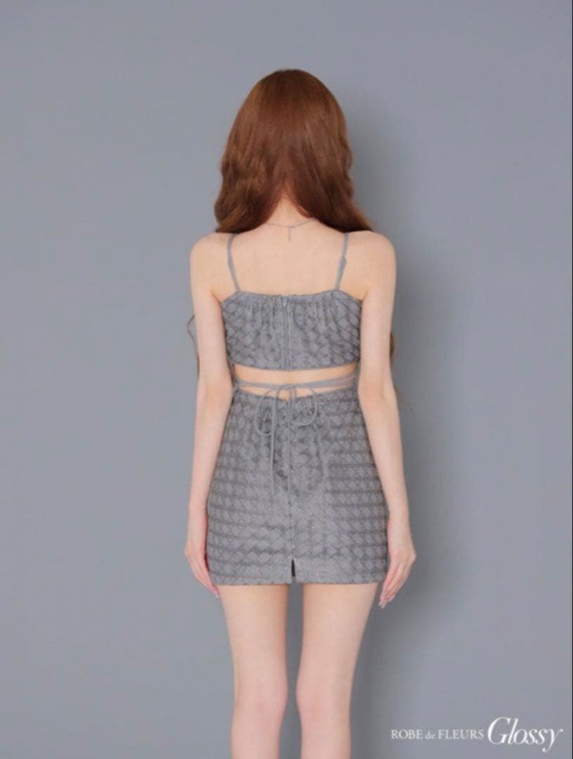 ROBE de FLEURS ローブドフルール ミニドレス S ピンク