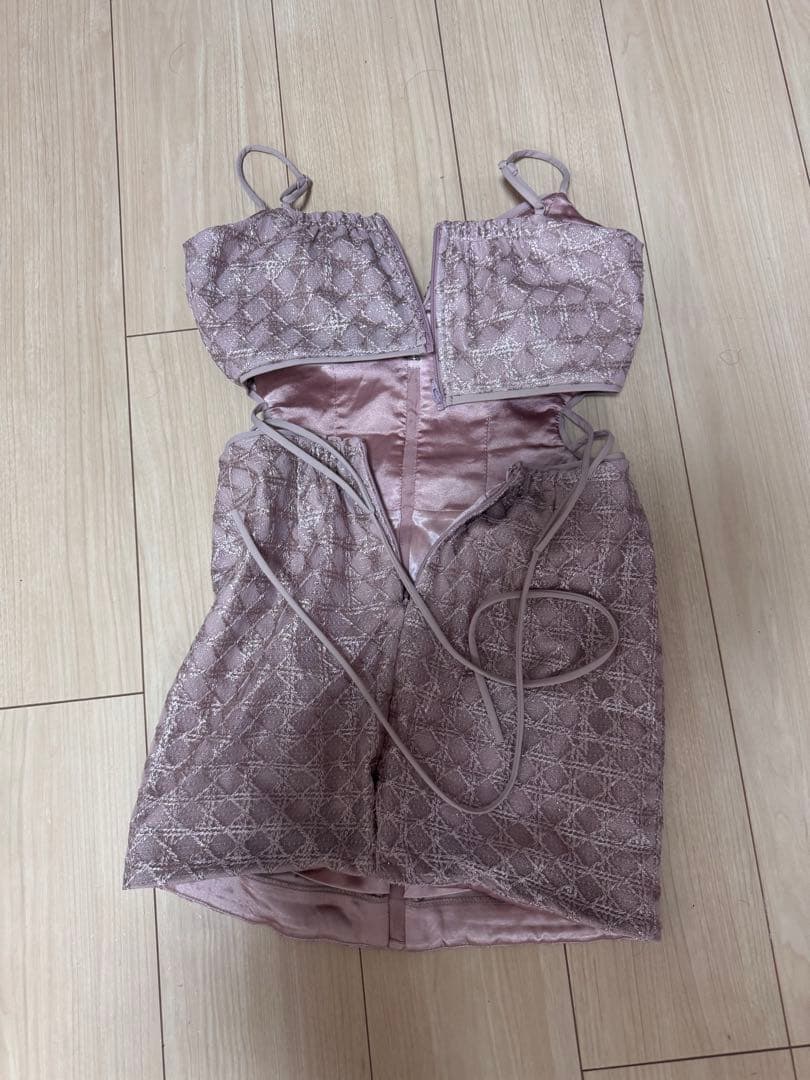 ROBE de FLEURS ローブドフルール ミニドレス S ピンク