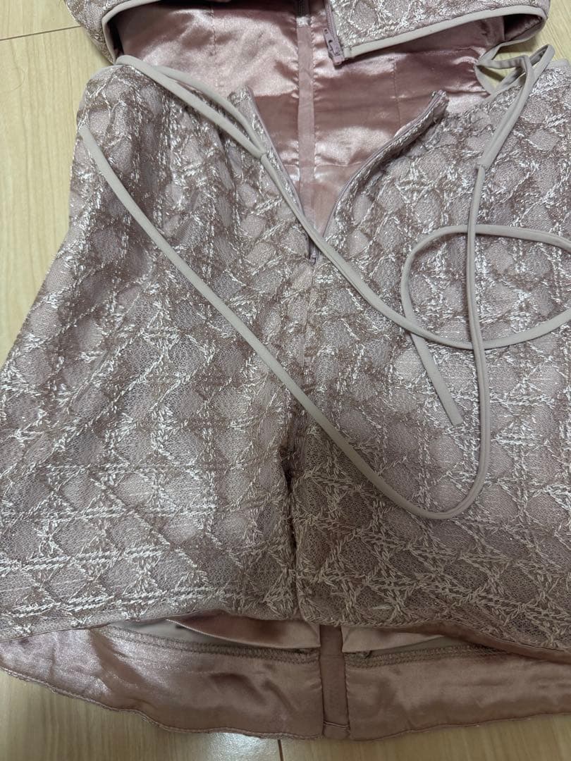 ROBE de FLEURS ローブドフルール ミニドレス S ピンク