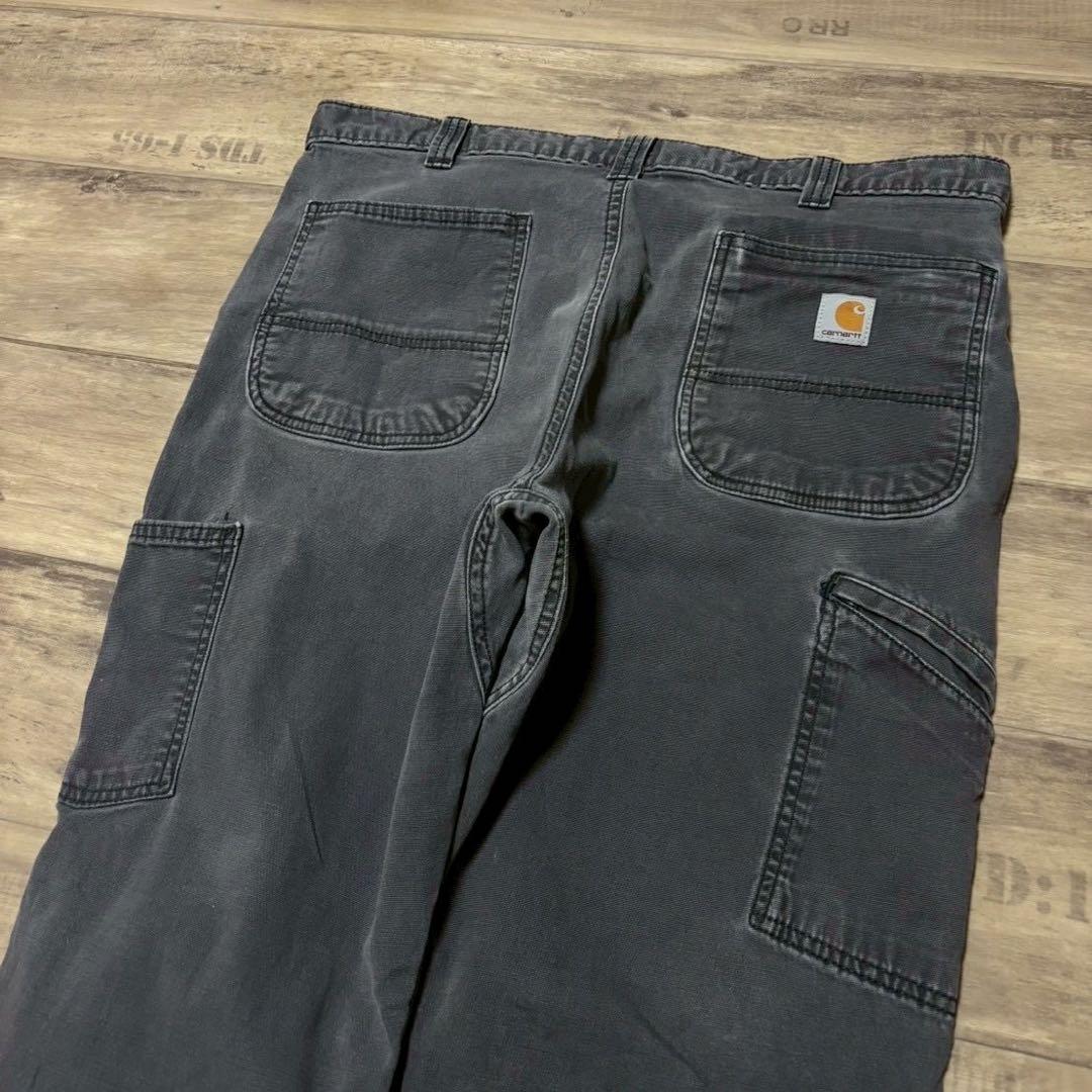 carharttカーハートダブルニーダックパンツグレーペンキ飛びW36古着