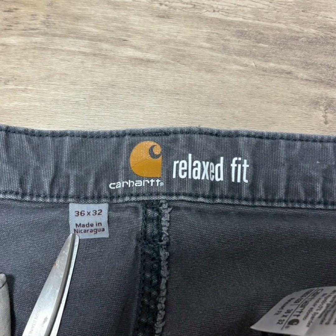 carharttカーハートダブルニーダックパンツグレーペンキ飛びW36古着