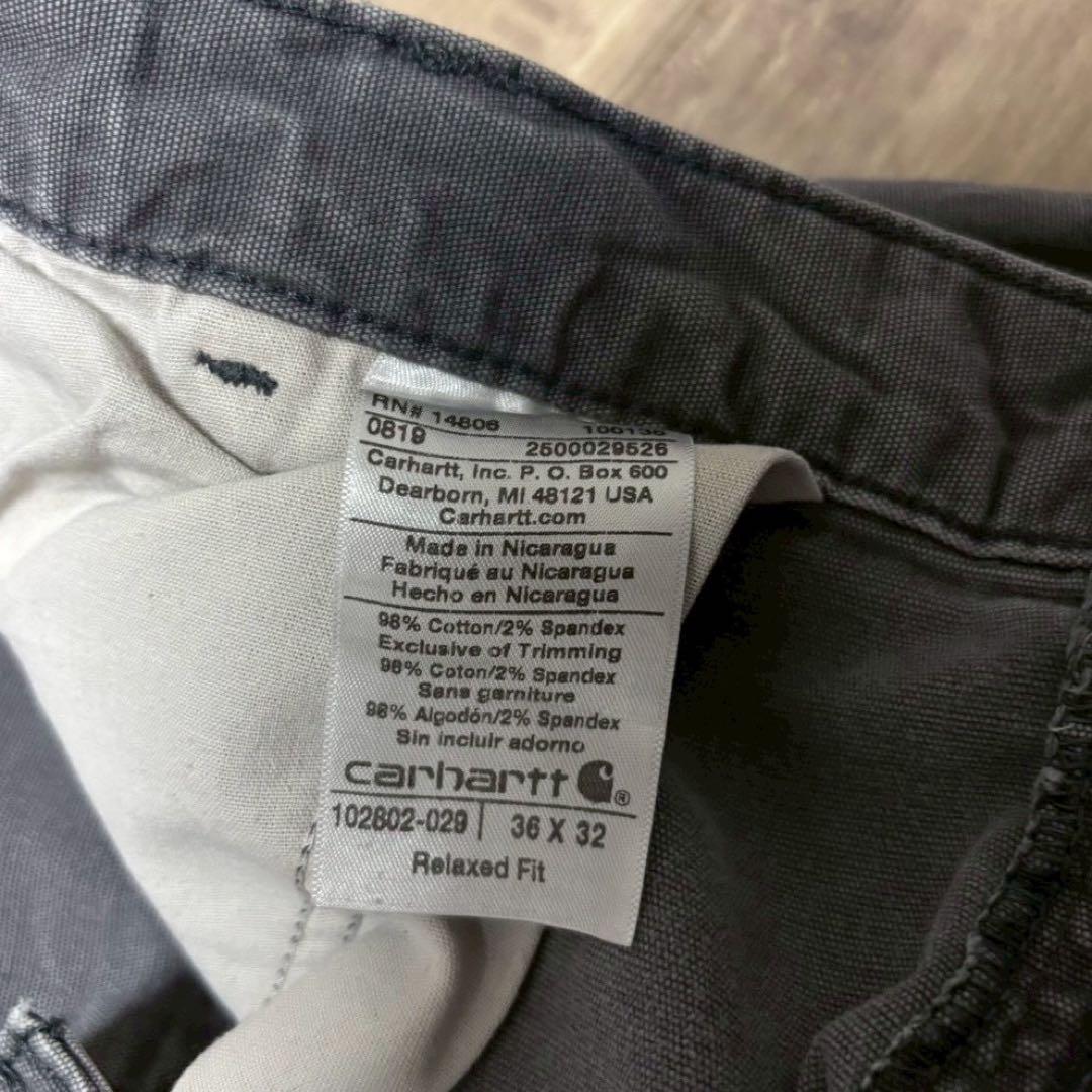 carharttカーハートダブルニーダックパンツグレーペンキ飛びW36古着