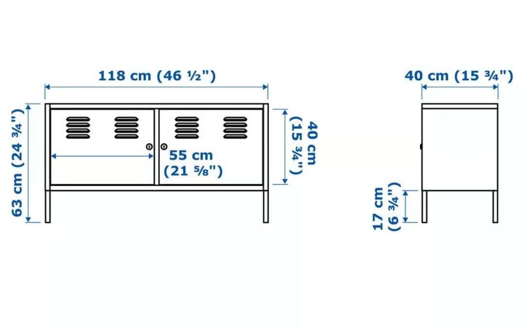 【出品1/31まで】IKEA　PS キャビネット ブルー スチールキャビネット