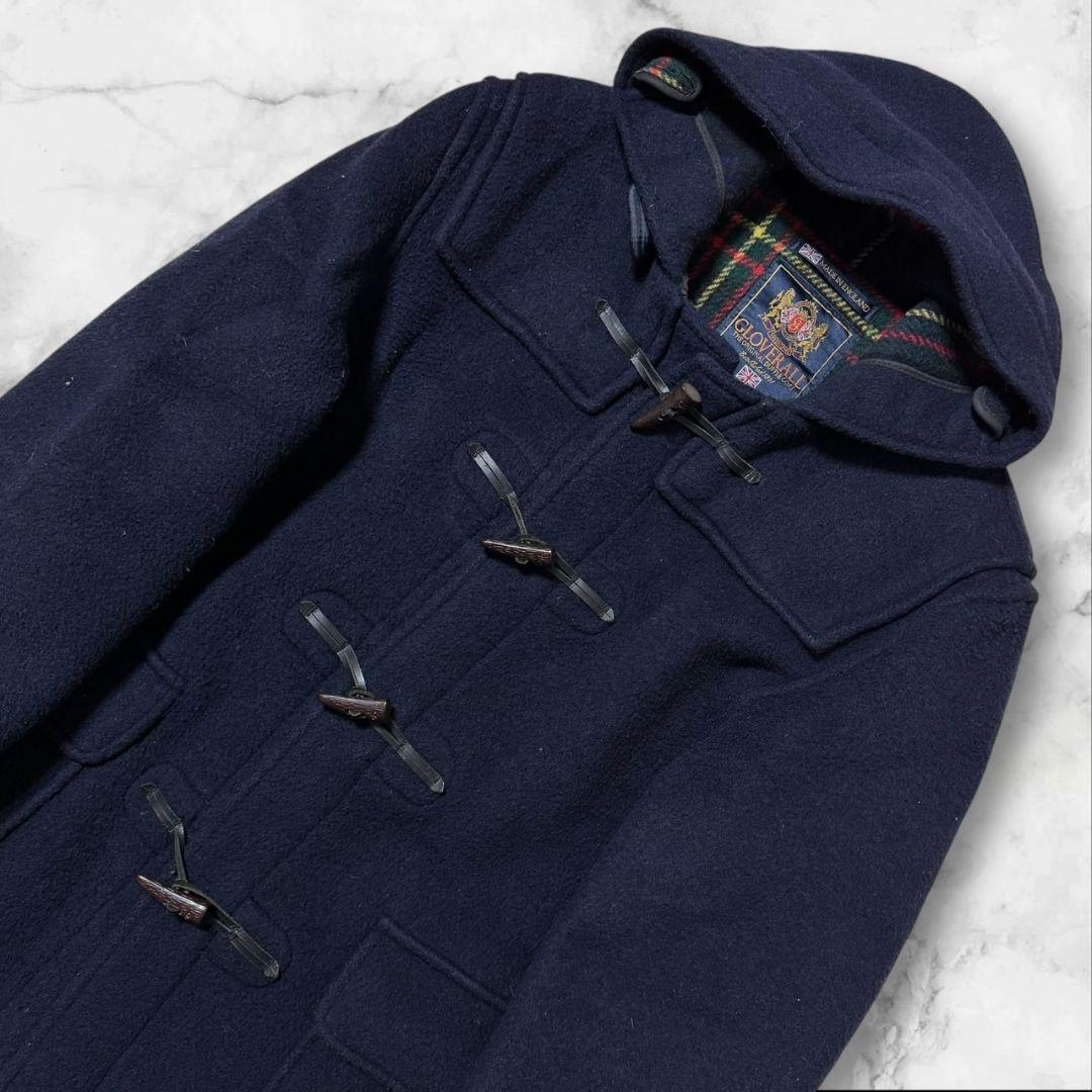 【極美品】英国製 Lサイズ グローバーオール ダッフルコート チェック 水牛