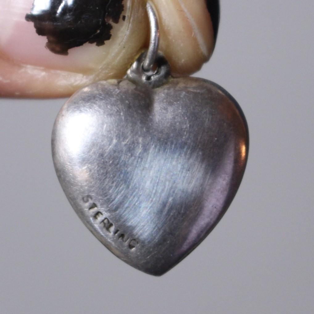 40s　スウィートハートジュエリー　WW2　シルバー　チャーム　渦巻　波