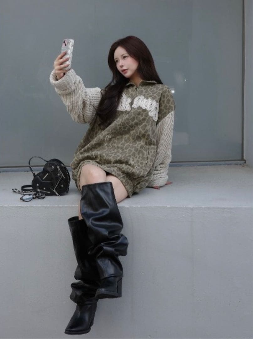 Darich アームニットアニマルパターンジャケット