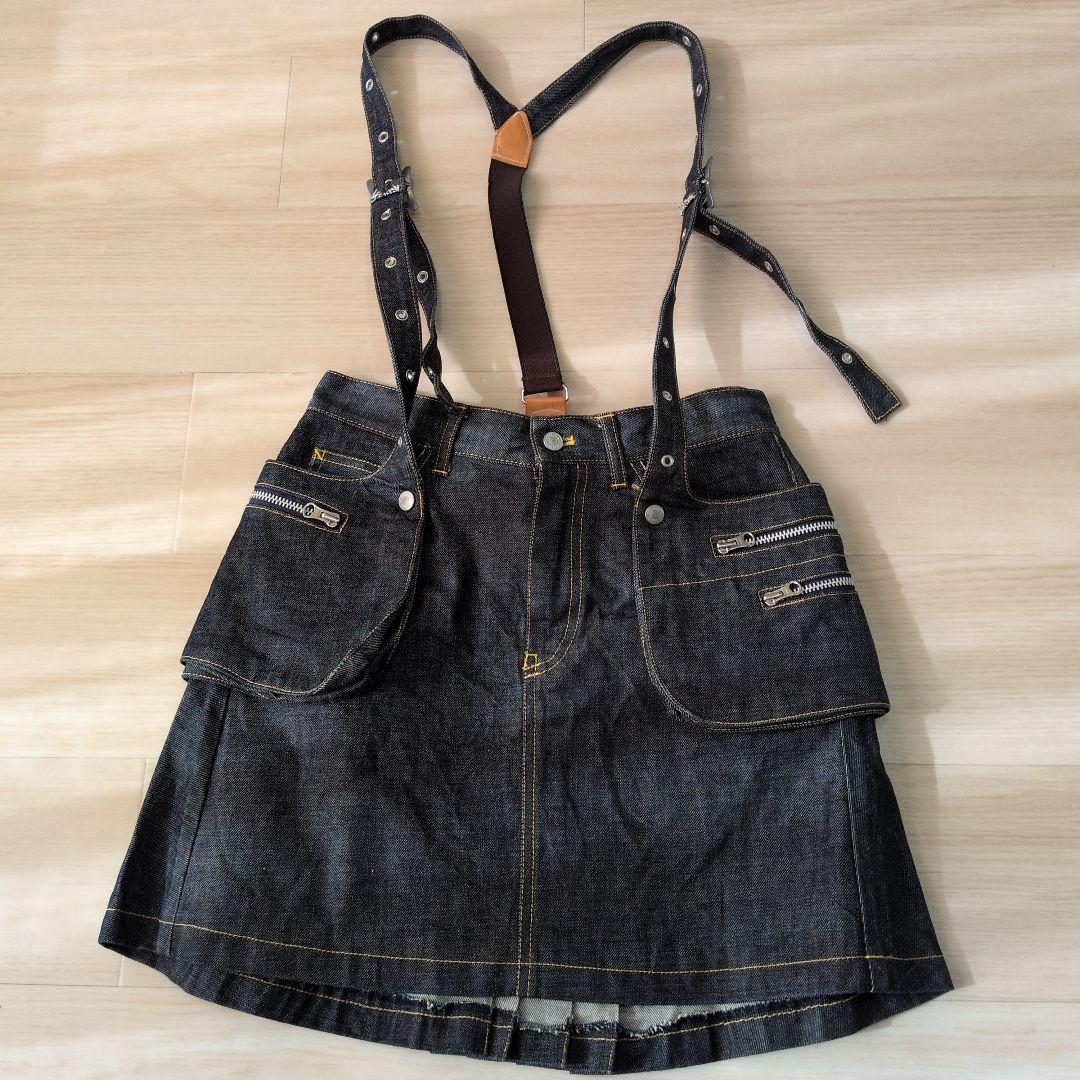 廃盤‼️希少‼️オゾンコミュニティ　デニム　ポケット　サスペンダー　マイクロミニ