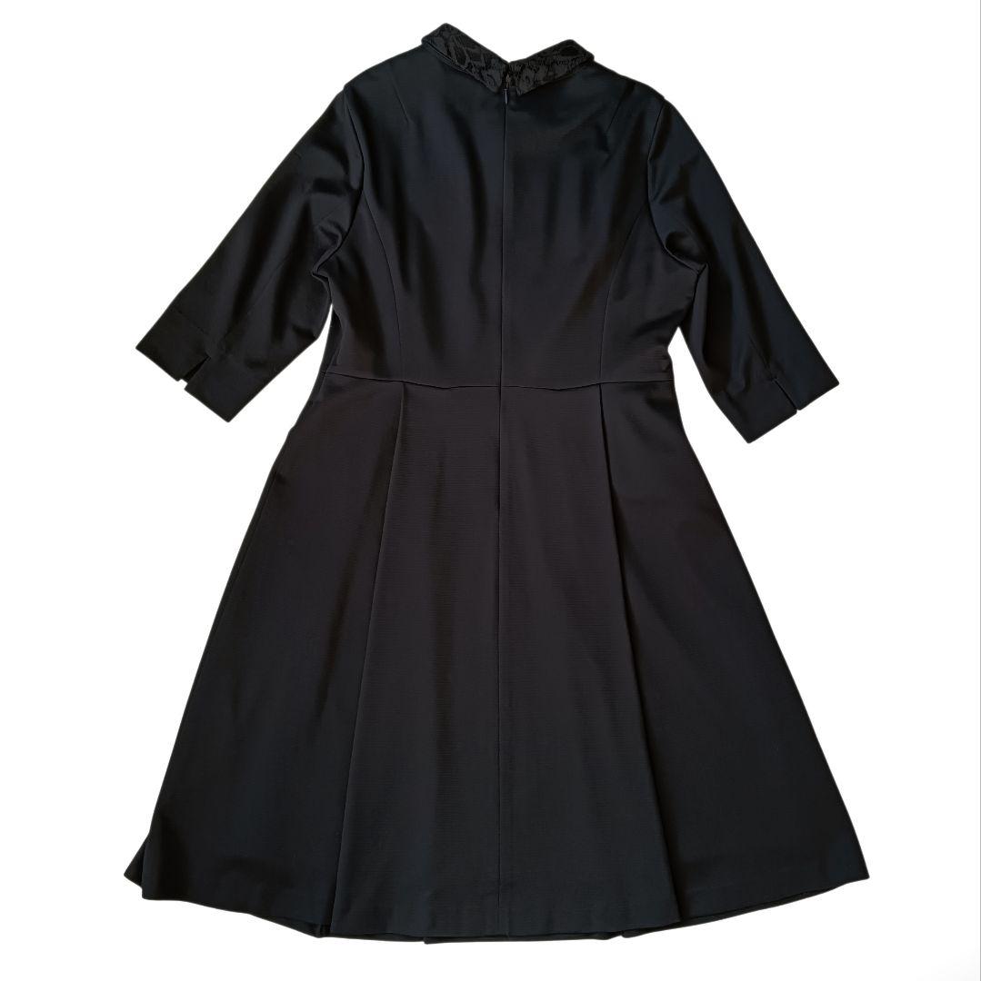 【23区】 新品 襟付きグログランワンピース ネイビー 44 セレモニー