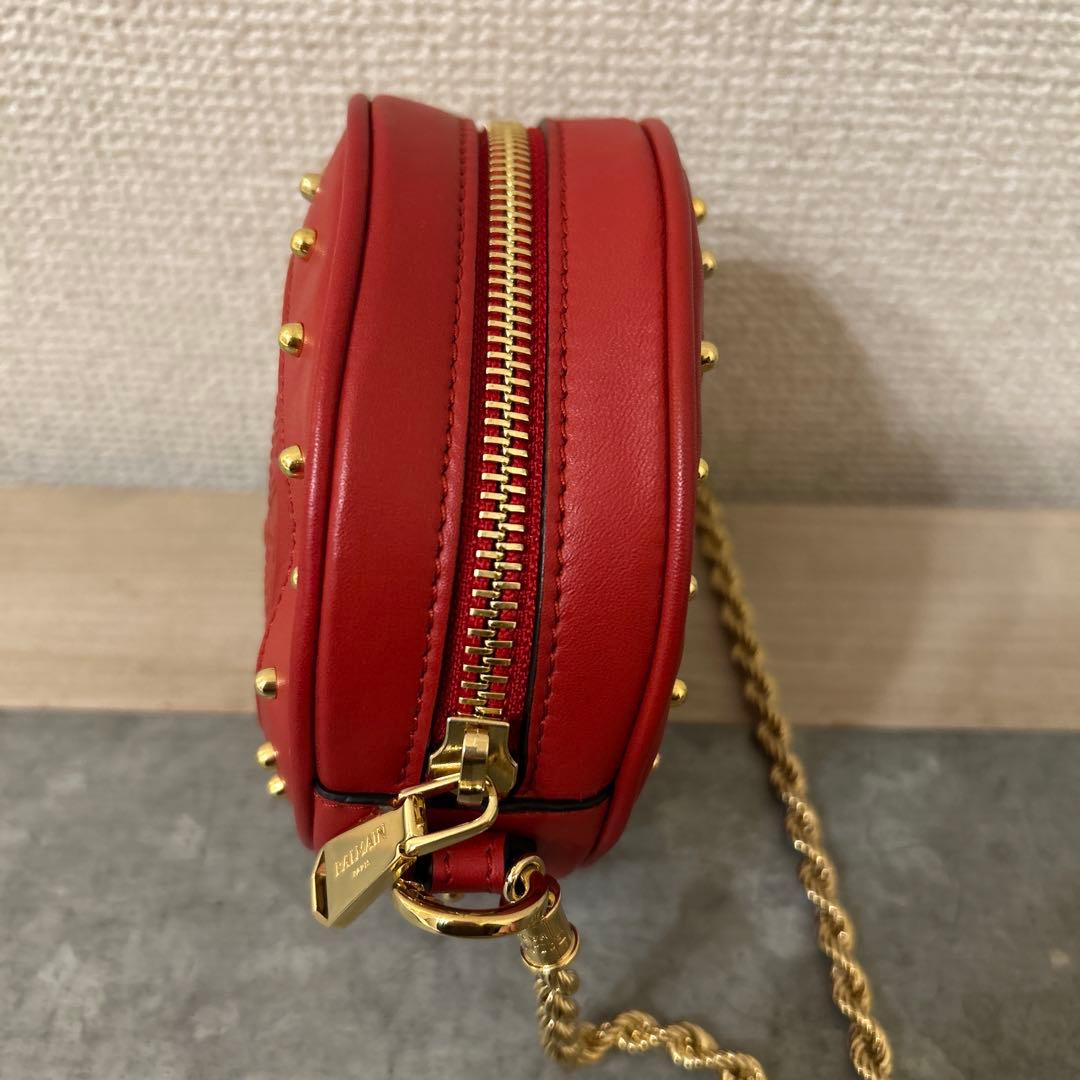 美品BALMAINバルマン　スタッズ チェーンショルダーバッグ　ディスコバッグ