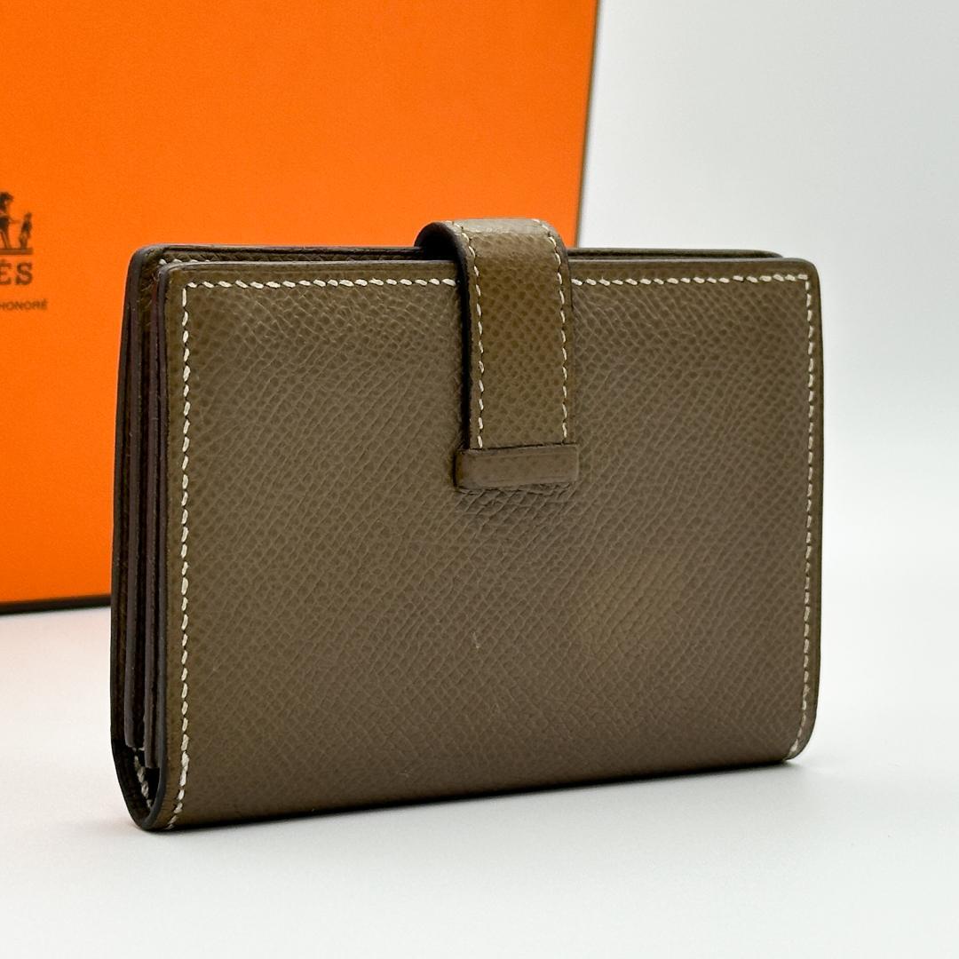 【極美品】HERMES エルメス　べアン　カードケース エプソン エトゥープ