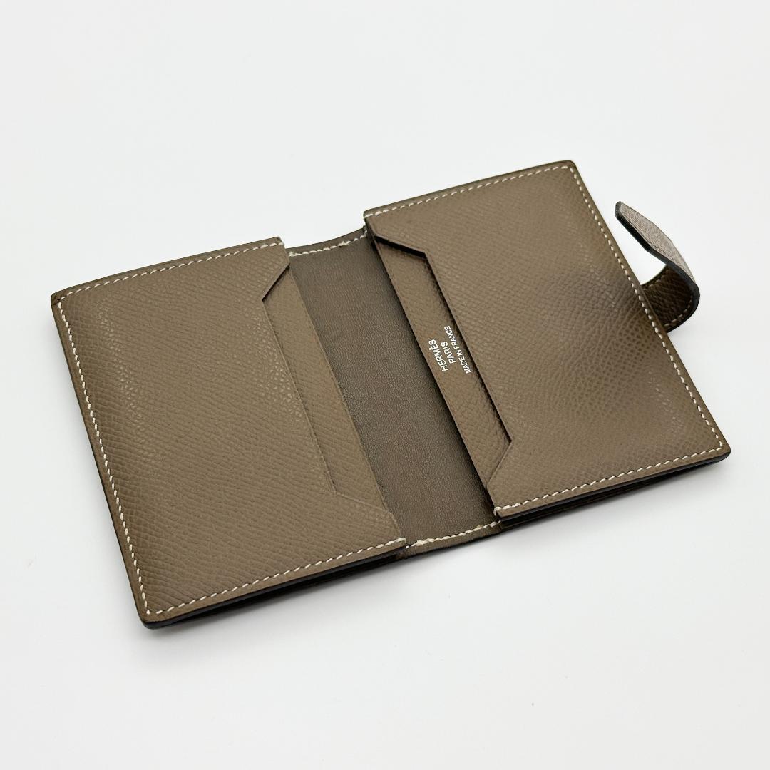 【極美品】HERMES エルメス　べアン　カードケース エプソン エトゥープ