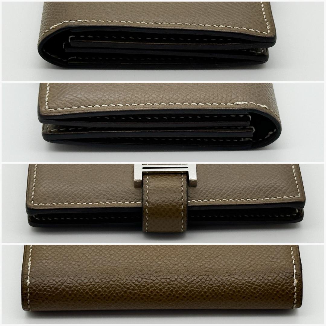 【極美品】HERMES エルメス　べアン　カードケース エプソン エトゥープ