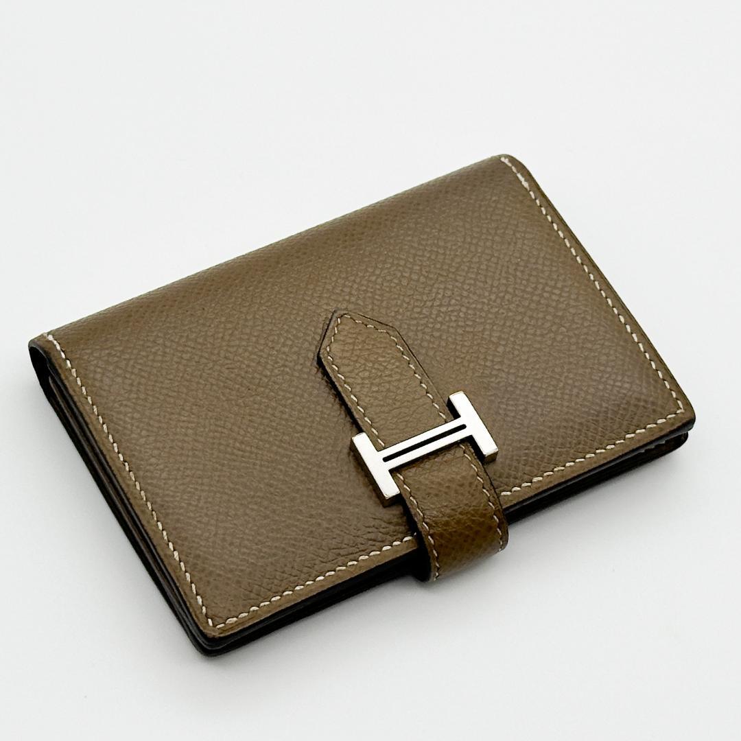 【極美品】HERMES エルメス　べアン　カードケース エプソン エトゥープ