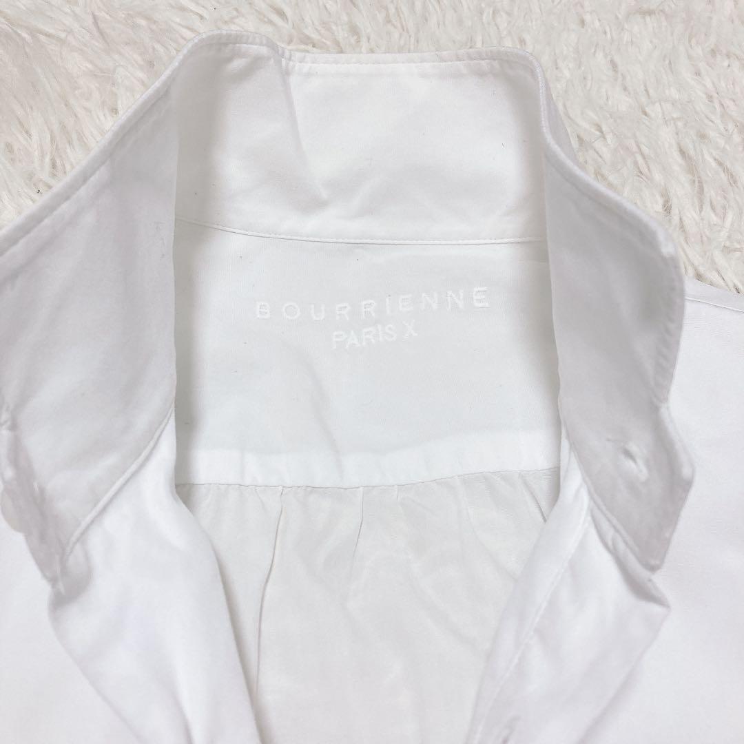 BOURRIENNE Paris Xスタンドカラーシャツ ホワイト XS 刺繍