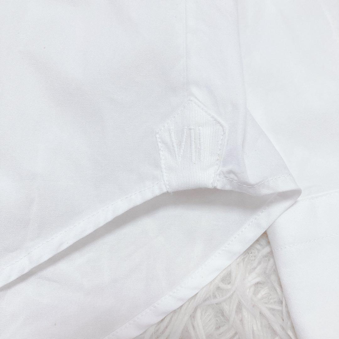 BOURRIENNE Paris Xスタンドカラーシャツ ホワイト XS 刺繍