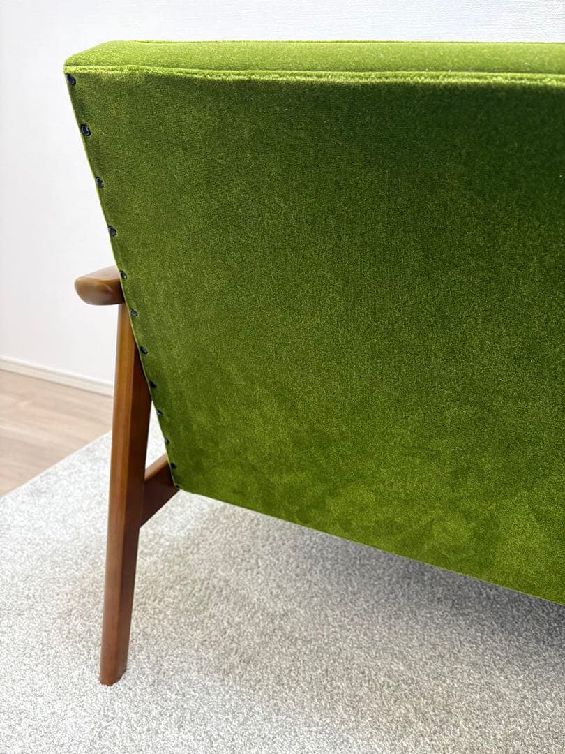 カリモク60 Kチェア　2シーター　モケットグリーン