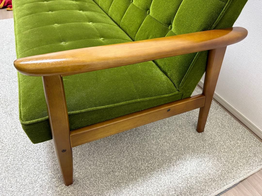 カリモク60 Kチェア　2シーター　モケットグリーン