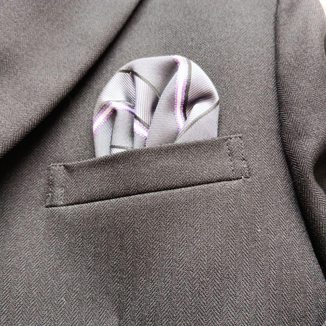 170B フォーマルスーツ 卒業式 男の子 ワンダーファクトリー 黒