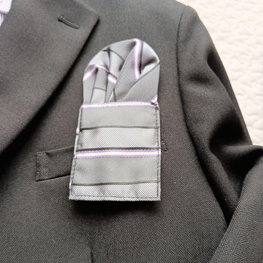 170B フォーマルスーツ 卒業式 男の子 ワンダーファクトリー 黒