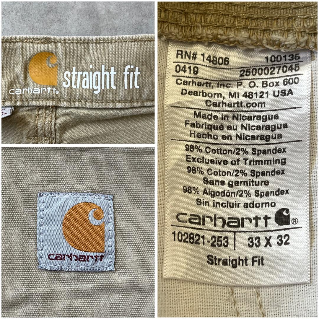 カーハート W33 ダックパンツ ペインターパンツ 古着 ベージュ 18837