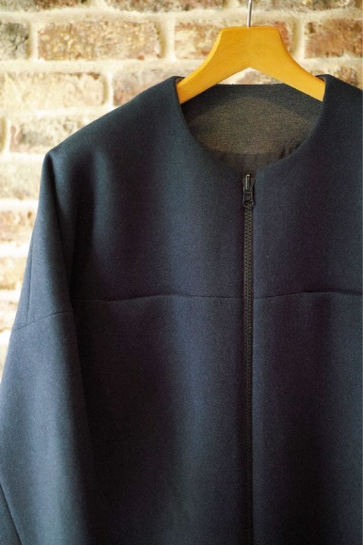 「SUNSEA」 Cut Off Melton Blouson/Ash Navy